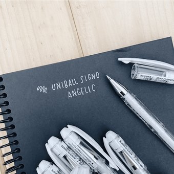 Lapicero blanco tinta gel uni ball - Imagen 2