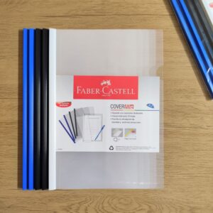 Coverfile Faber-Castell A4 - Folder Transparente con Sujetador Deslizante