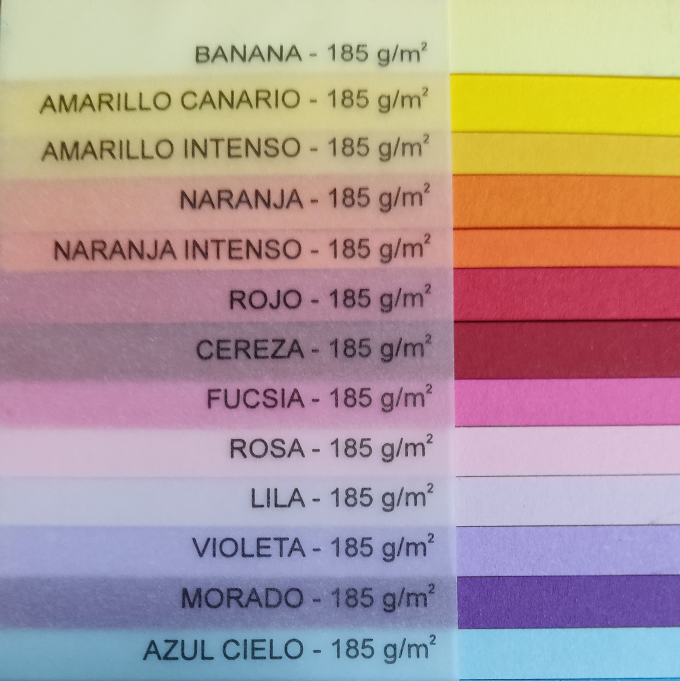 Cartulina pliego medida 50 cm x 65 cm